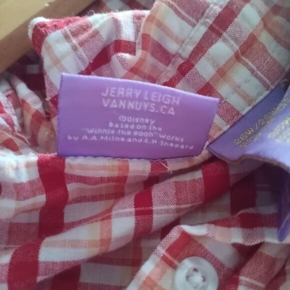 Disney Pooh, Eeyore and Piglet Women's Red Checkered Sleeveless Shirt Sz 26W/28W - Picture 8 of 8